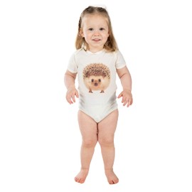 Funky Junque Unisex Baby Short Sleeve Onesies Bodysuits Cute Graphic Design Baby Essentials, Baby Hedge Hog, XL - 18-24 Months