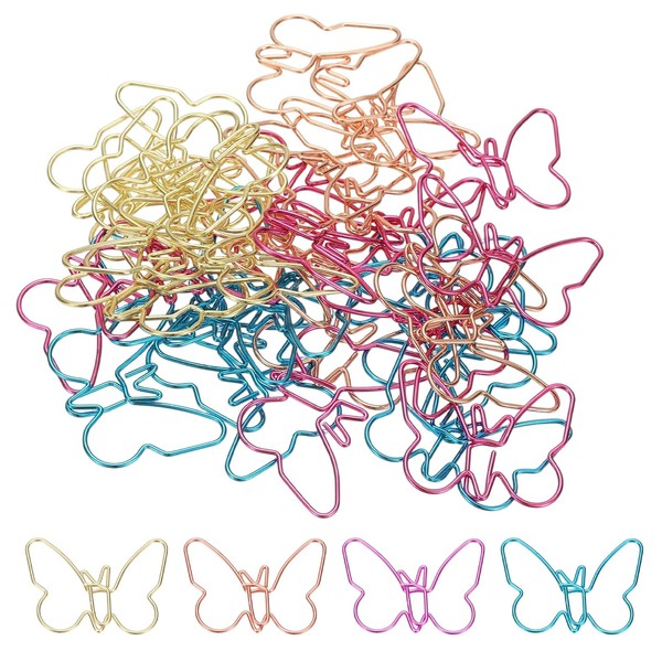 PATIKIL 40pcs Paper Clip, Butterfly Shape Paper Clip Small Cute