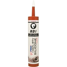 Red Devil 08090I RD PRO 100% Heat Resistant RTV Silicone Sealant, A Water-Proof and Weatherproof Adhesive For High-Heat Use, 10.1 oz. Tube, Red, 12-Pack