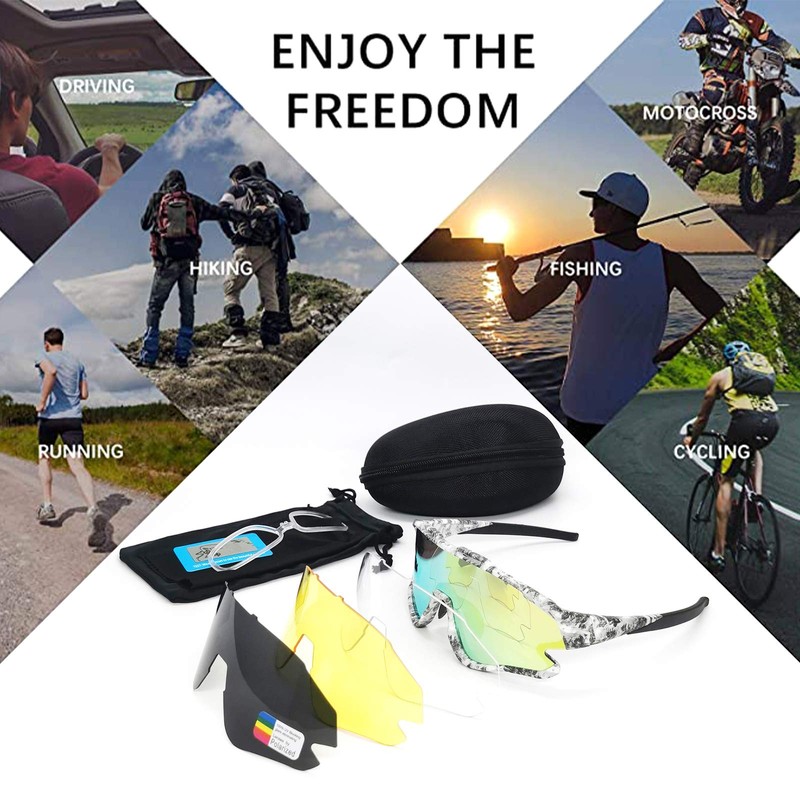 ZoliTime 2021 Bicycle Sunglasses Kit 4LS Polarised Sports Cycling Glasses