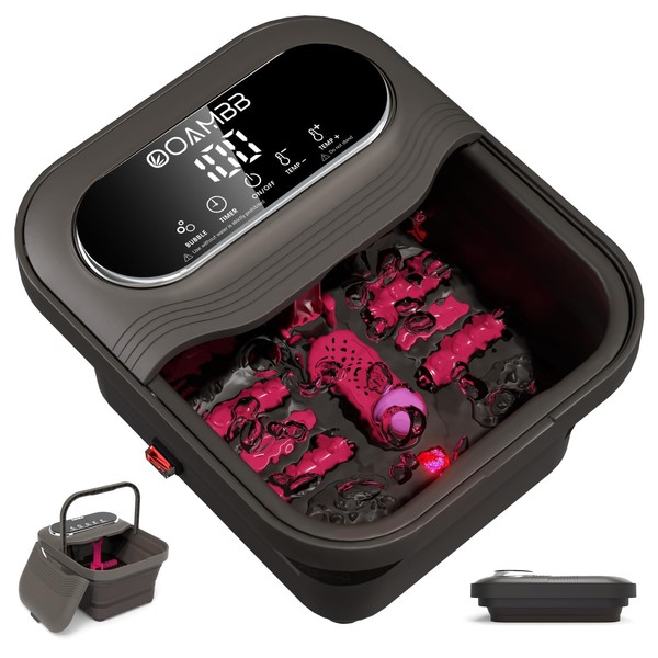 OOAMBB Collapsible Foot Spa with Heat, Bubble and Temp Control,