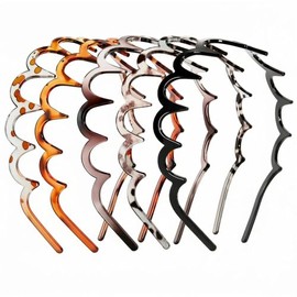 5 diademas en zigzag para mujer, diadema ondulada de plástico antideslizante con dientes, bandas de pelo flexibles para cabello grueso y rizado, juego