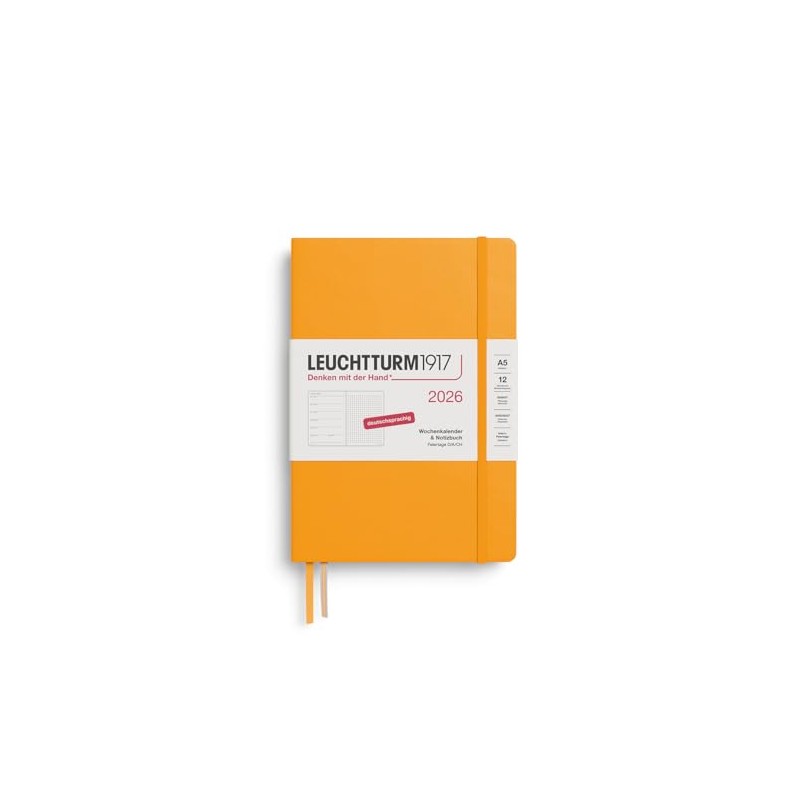 LEUCHTTURM1917 372521 Weekly Calendar & Notebook Dotted Medium (A5) 2026,