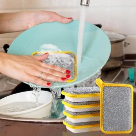 Sponges Kitchen,20X Non Scratch Sponges | Double Sided Scrubber Absorbent Dishcloths Washcloths Brush Reusable for Home Dishwasher Pan Bathroom House