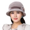 IBLUELOVER Women Felt Bowler Hat Roll-up Church Cloche Hat Floral