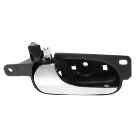 TRQ Rear Left Interior Door Handle Chrome & Black Drivers Side Compatible with 2006-2011 Buick Lucerne