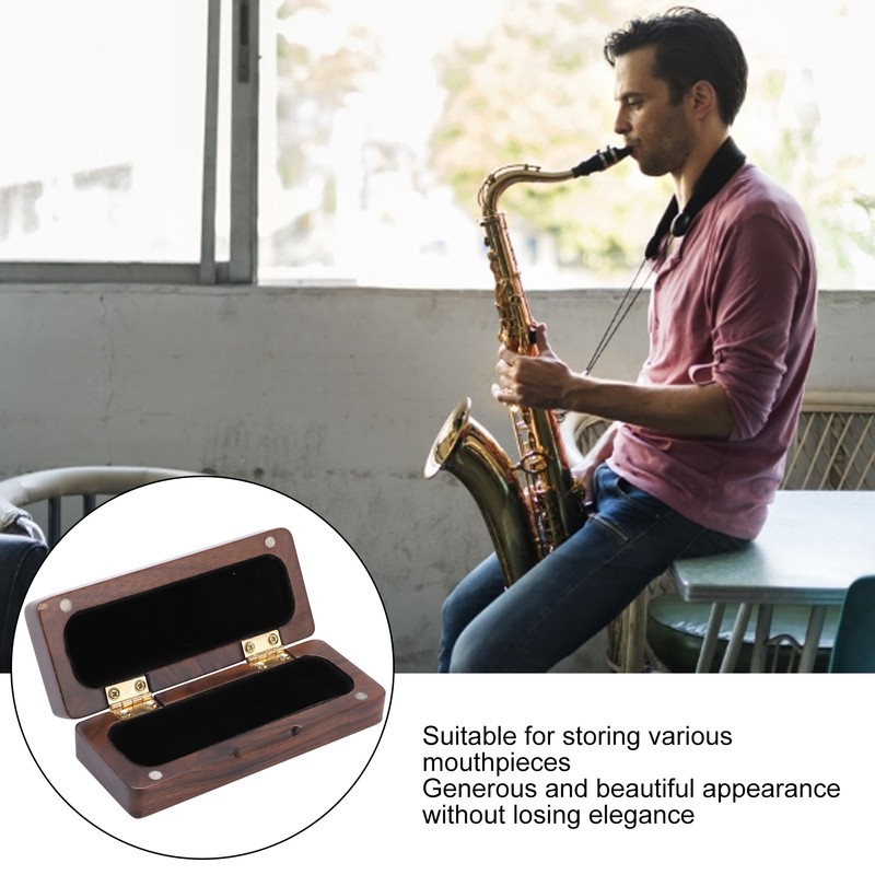 Solid Wood Mouthpiece Case Box Portable Storage for Sax Musical