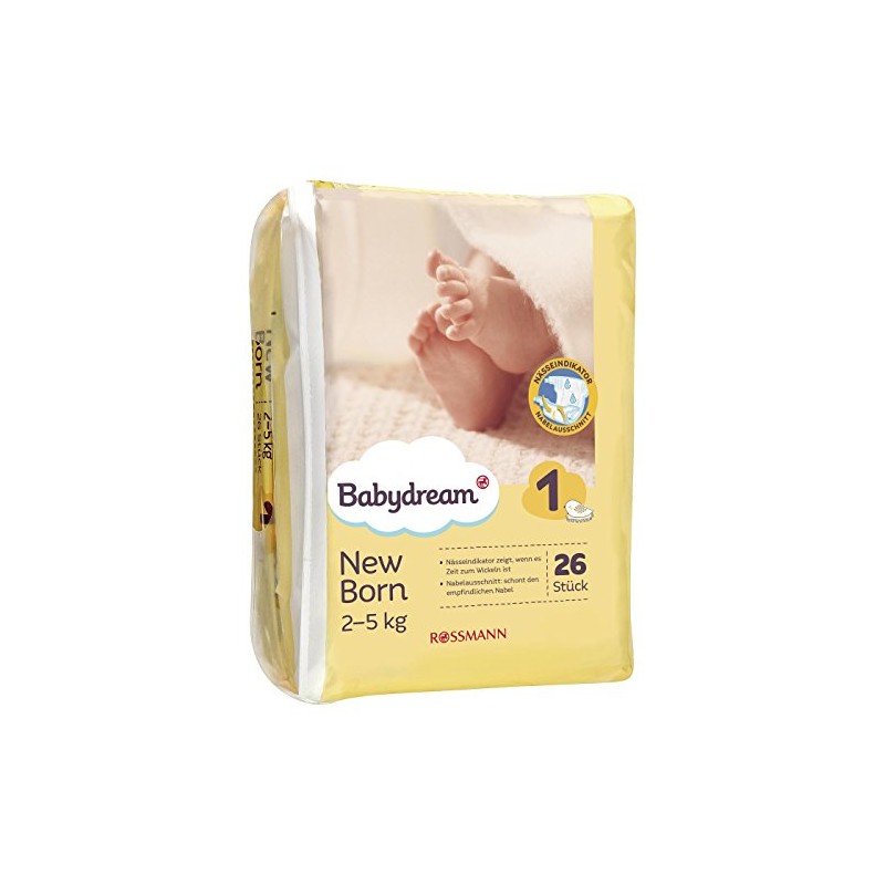 Babydream New Born Size 1 Nappies 2-5kg (Pack of 26)
