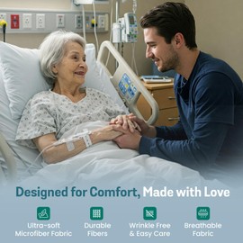 Paquete de 4 sábanas de hospital ajustadas con elástico alrededor para una sábana de microfibra de doble cepillado, ultra suave, transpirable, 100% de 36 x 84 x 12 pulgadas