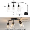 Modern Dimmable 3 Light Plug in Ceiling Light ,Black Plug
