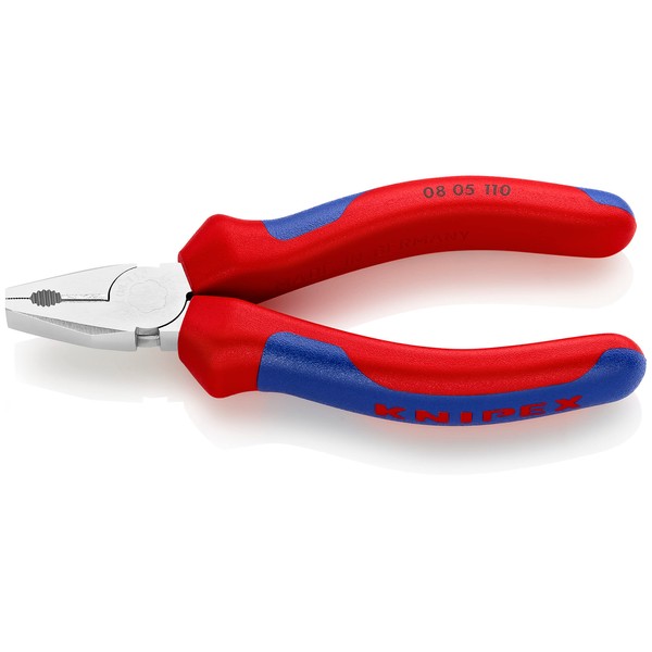 Knipex Mini Combination Pliers chrome-plated, with multi-component grips 110 mm 08 05 110