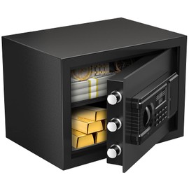 Safe Box and Lock Box,Security Cash Box with Inner Cabinet LED Light, Combination Lock Box for File Home Office Hotel Business Gun Documents Jewelry Passport Money Use Storage,1.0 Cubic Feet