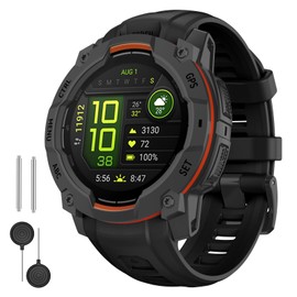 OVERSTEP Watch Band Compatible with Garmin Instinct 3 Solar/Amoled 45mm 22mm Silicone Replacement Strap for Instinct 3 Smartwatches, Black