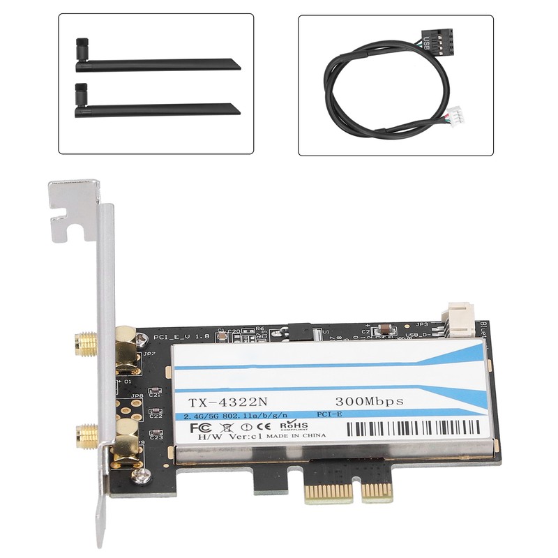 Wireless Network Card Dual Band Desktop Adapter BCM943228 2.4g/5g 300mbps