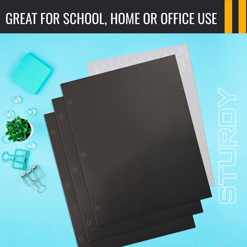 Better Office Products Two Pocket Portfolio Folders, 50-Pack, Brown, Letter