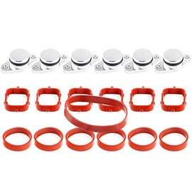 TAKPART 6 x 22 mm swirl flaps diesel swirl flap blanks replacement plugs with intake manifold seals of the intake manifold 13 pieces