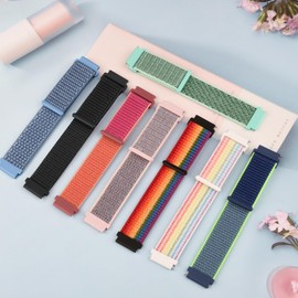 3 Pack Nylon Bands for Gabb Watch 3e 3 2 1/Gizmo Watch 3 2 1, Cosmo JrTrack 4/3/2 SE/2/JrTrack Band, 20mm Soft Breathable Sport Hook & Loop Watch Band (Blue/PinkSand/Marine Green)