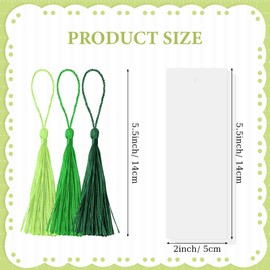 80 Pcs Blank Bookmarks with 80 Pcs Colorful Tassels, Unfinished Kraft Paper Book Page Marks for DIY Art Projects, Present Tags, Gifts Tags 5.5x2 inch (White)