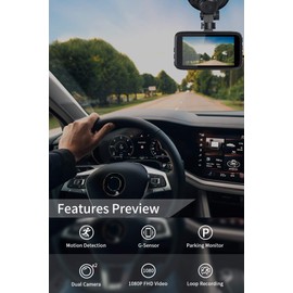 Dash Cam Front and Rear, Milerong 1080P FHD Dash Camera for Cars, 3" IPS Display Full HD170° Wide Angle Car Camera with Night Vision, G-Sensor, Loop Recording, Parking Monitor, Motion Detection,WDR