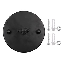 Alnicov 2 PCS Vintage Chandelier Ceiling Plate Hooks Metal Ceiling Rose Hook Ceiling Canopy for Ceiling Pendant Lights (Black)