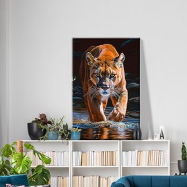 ATDMS Paint by Numbers Kit for Adults Tiger Paint by Number with Frame DIY Animal Paint by Number with Easel Adult Paint by Number Kits on Canvas Framed for Gift Home Wall Decor 8x12 Inch