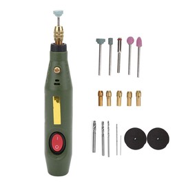 Mini Drill Multifunction Tool Mini Grinder Rotating Tool Set for Sculpture on Agate Wood 18000 rpm with Grinding Head 4 Pieces and Drill 5 Pieces (EU Plug 110 - 240 V)