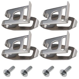 4 Pcs Tool Belt Clip Hook for Makita Eclectric Tools, Heavy Duty Belt Clips with Screw, Stainless Steel Belt Clip Hooks for Makita DHP480 DHP482 HP457 HP347 TD127 TD126 (Silver)