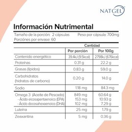 LUTEINA + ZEAXANTINA | NatGel Luteína con Zeaxantina + Omega 3 | Suplemento para Salud Visual y Macular - Antioxidantes para Vista Cansada y Luz Azul 