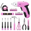 DEKOPRO Pink 98 Piece Tool Set,General Household Hand Tool Kit