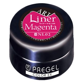 PRE GEL PG-CENL02 Color EX Liner, Magenta R, 0.1 oz (3 g), UV/LED Compatible Gel Nails
