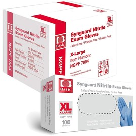 Basic Basic Medical Blue Nitrile Exam Gloves - Latex-Free & Powder-Free - NGPF 7004 (Case of 1,000), Xtra Large