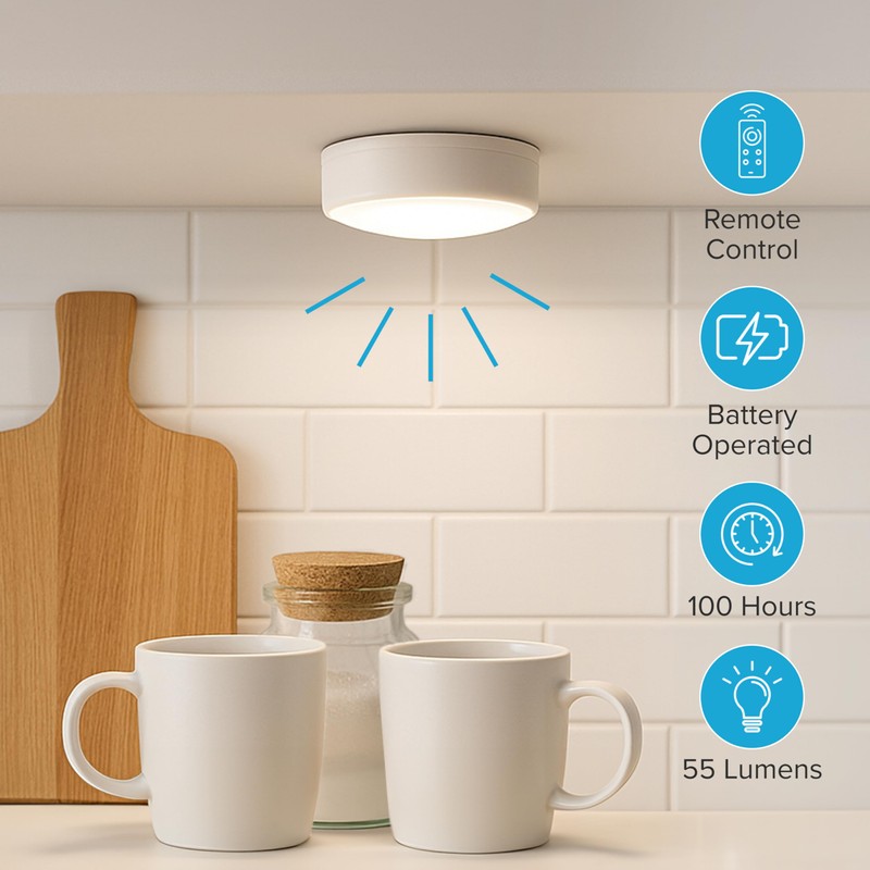 Brilliant Evolution Wireless LED Puck Light 3 Pack - Works