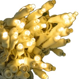 Lee Display UL Listed LED Warm White Wire Christmas String Lights Twinkle 5MM Mini 50L Sets