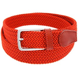 Charmoni® - Sienna - Women's Braided Belt - Elastic and Faux Leather - Silver Plated Steel Buckle - Height 3cm - One Size Fits All