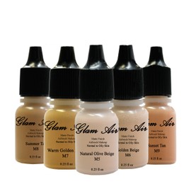 Glam Air Airbrush Water-based Foundation in 5 Assorted Medium Matte Shades (for Normal To oily Medium/Olive/Light Olive skin)