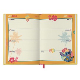 Danilo Promotions Limited Lilo & Stitch Diary 2024 A5 Hardback Diary with FREE Organisational Stickers Included