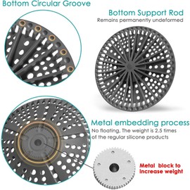 AWzzz Shower Drain Hair Catcher, 5.5in Shower Hair Catcher Large Premium Silicone Drain Protector Strainer, Shower Drain Cover for Shower Room, Floor Drain, Bathroom Sink, Dark Grey
