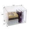 BOHOIDEE 2PACKS Clear Book Storage Organizer for Bookshelf, Plastic Stackable