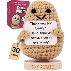 Got you a little something Bonus Mom Crochet Positive Potato with 30 Uplifting Messages, Thoughtful Gift for Stepmom, Unique Gift for Stepmother, Cute Birthday Gift for Step Mom from Stepchildren