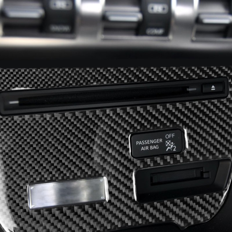 Console Trim Sticker Carbon Fiber CD Player Interior Accessories Fit