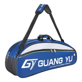 ITODA Large Capacity Waterproof Tennis Bag 6 Pack Badminton Racquet Handbag Portable Squash Racket Carrying Bag Adjustable Strap Battledore Sport Duffel Gym Equipment Carry Case Blue