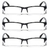 V.W.E. 3 Pairs Rectangular Half Rim Reading Glasses - Simple