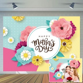 CYLYH 10x8ft Mother's Day Backdrop Mother's Day Party Bridal Shower Photo Booth Studio Props Birthday Party Decor Supplies D523