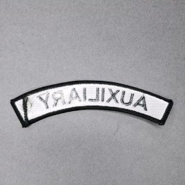 Unbranded AUXILIARY Black Grey Tab Rocker 4.5" Iron On Patch