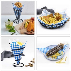 (Blue and White) - 200pcs Sandwich Wraps, Eusoar 28cm x 25cm Dry Wax Deli Paper, Blue Food Basket Liner Paper, Food Wrap Paper for Burrito Omelette Patties Taco, Restaurants, Churches, BBQ, Party