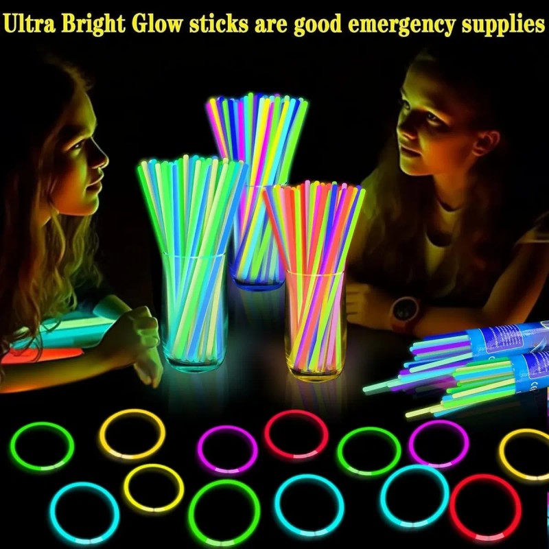 400 Pulseras Neon Fosforescente Glow Stick Fiestas Eventos