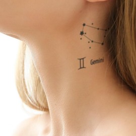 Zwillinge - Forever Never® | Temporäre Tattoos für Erwachsene - Hält bis zu 2 Wochen | vegan, wasserfest, EU-zertifiziert