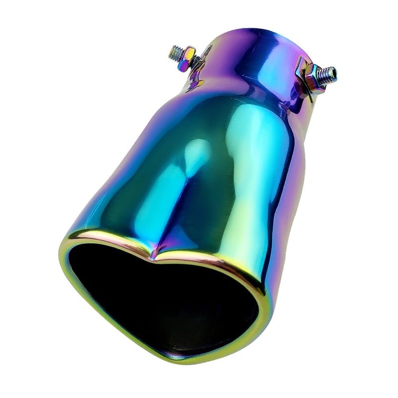 OtpOutopa Car Exhaust Tip 2.5 inch Inlet, Universal Heart Shaped