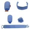 Baluue 2pcs Bath Shower with Back Brush Belts Exfoliating Mitts