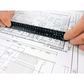Niigata Seiki SK TSBA-15KD Aluminum Triangular Scale Quick Level Scale for Architects 5.9 inches (15 cm), Black